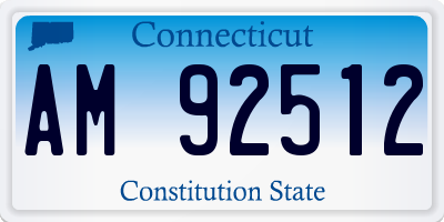 CT license plate AM92512