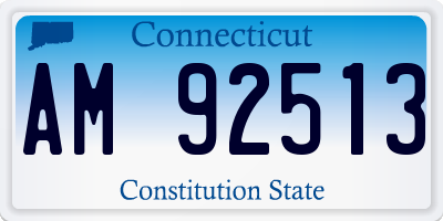 CT license plate AM92513
