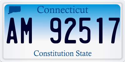 CT license plate AM92517