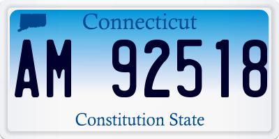 CT license plate AM92518