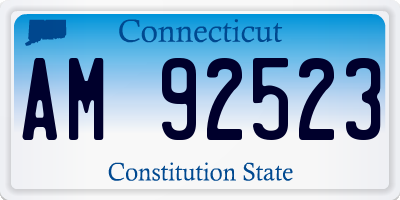 CT license plate AM92523