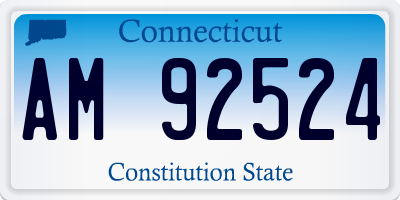 CT license plate AM92524