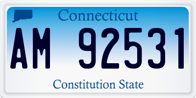 CT license plate AM92531