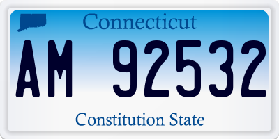 CT license plate AM92532