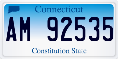 CT license plate AM92535