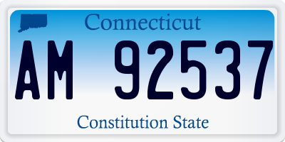 CT license plate AM92537