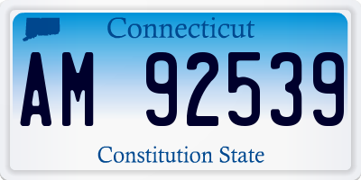 CT license plate AM92539