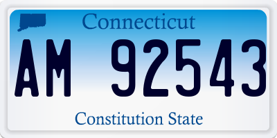 CT license plate AM92543