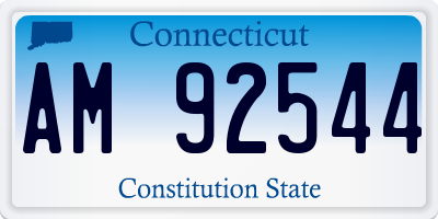 CT license plate AM92544
