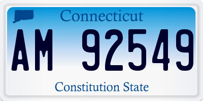 CT license plate AM92549