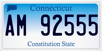 CT license plate AM92555