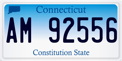 CT license plate AM92556