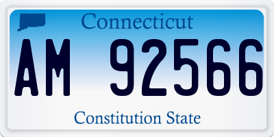 CT license plate AM92566