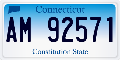 CT license plate AM92571