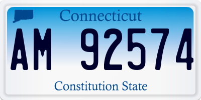 CT license plate AM92574