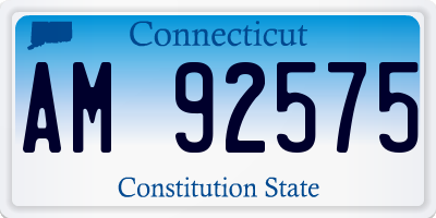 CT license plate AM92575