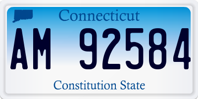CT license plate AM92584