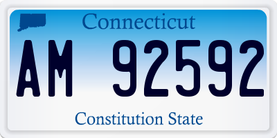 CT license plate AM92592