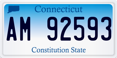 CT license plate AM92593