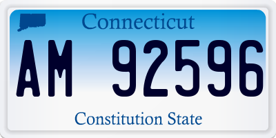 CT license plate AM92596