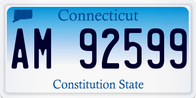 CT license plate AM92599