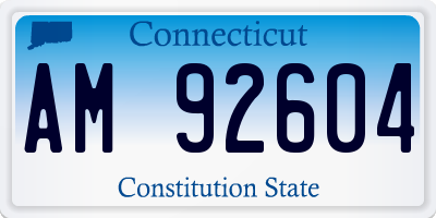 CT license plate AM92604