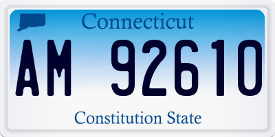CT license plate AM92610