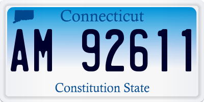 CT license plate AM92611