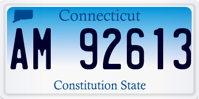 CT license plate AM92613