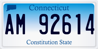 CT license plate AM92614