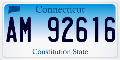 CT license plate AM92616