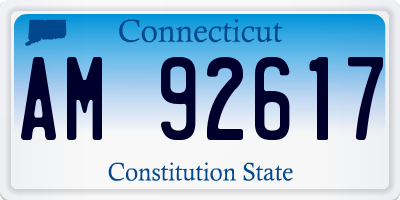 CT license plate AM92617