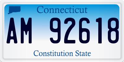 CT license plate AM92618