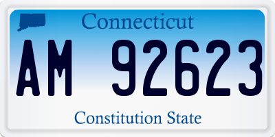 CT license plate AM92623