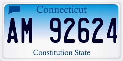 CT license plate AM92624