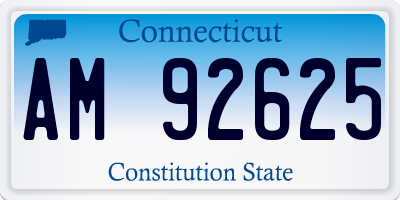 CT license plate AM92625