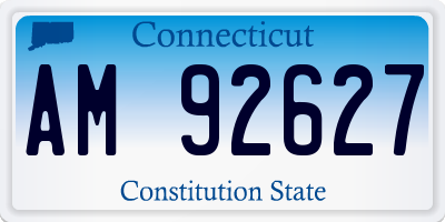 CT license plate AM92627