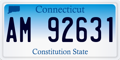 CT license plate AM92631