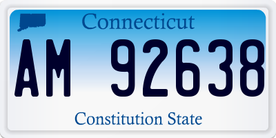 CT license plate AM92638