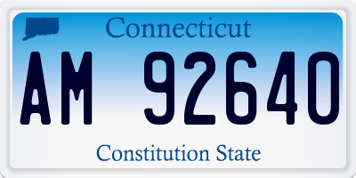 CT license plate AM92640