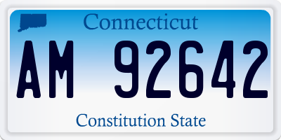CT license plate AM92642