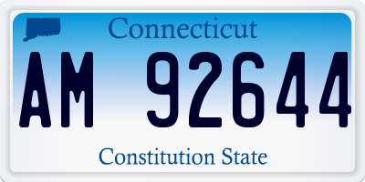 CT license plate AM92644