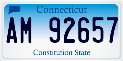 CT license plate AM92657