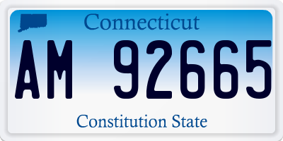 CT license plate AM92665