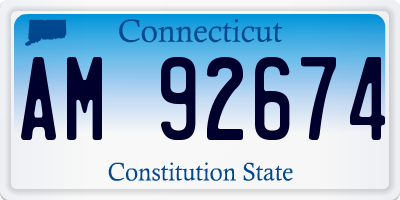 CT license plate AM92674