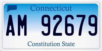 CT license plate AM92679