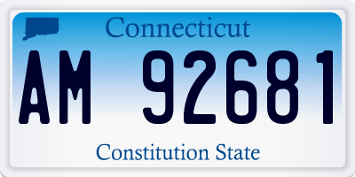 CT license plate AM92681
