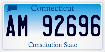 CT license plate AM92696