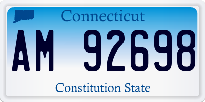 CT license plate AM92698