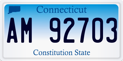 CT license plate AM92703